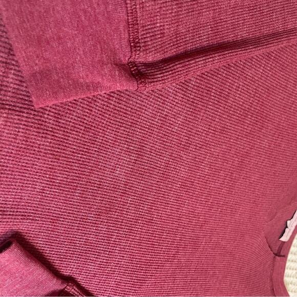 Michael Stars Red/Purple Waffle Knit Square Cut Long Sleeve Semi Cropped Tee XS - Picture 5 of 9